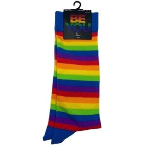 Be You Pride Striped Novelty Crew Socks Size 10-13 NWT